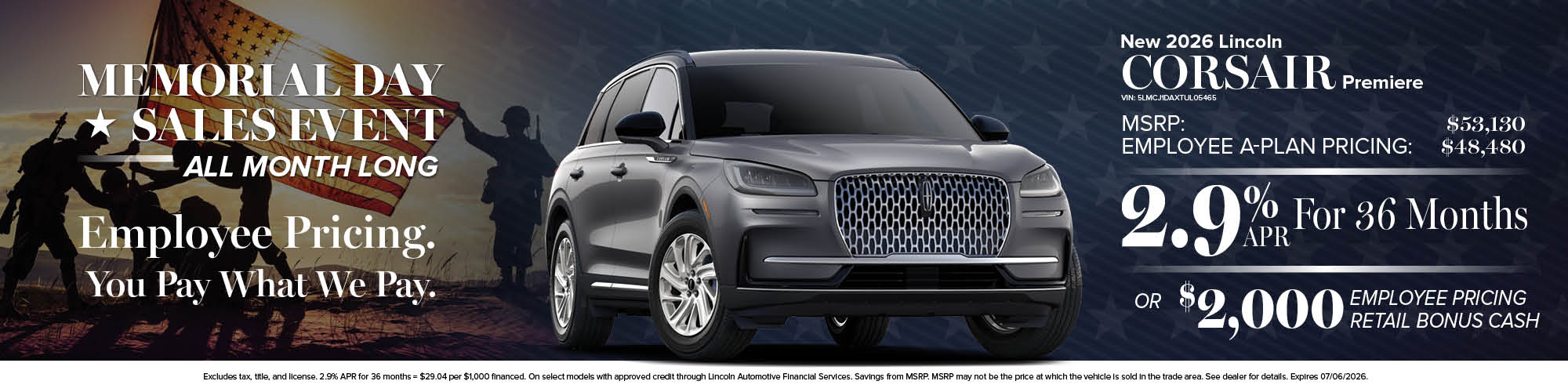 2026 Lincoln Corsair Finance Offer | Wickstrom Lincoln