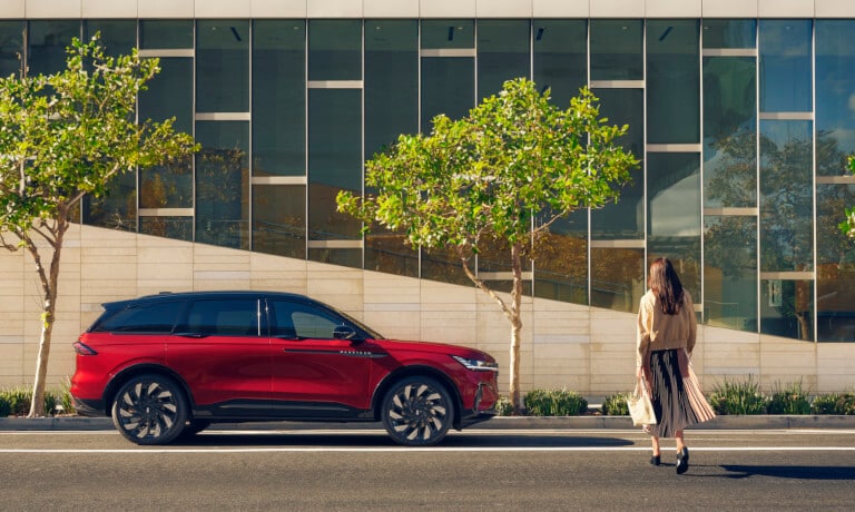 2026 Lincoln Nautilus side view by glass building