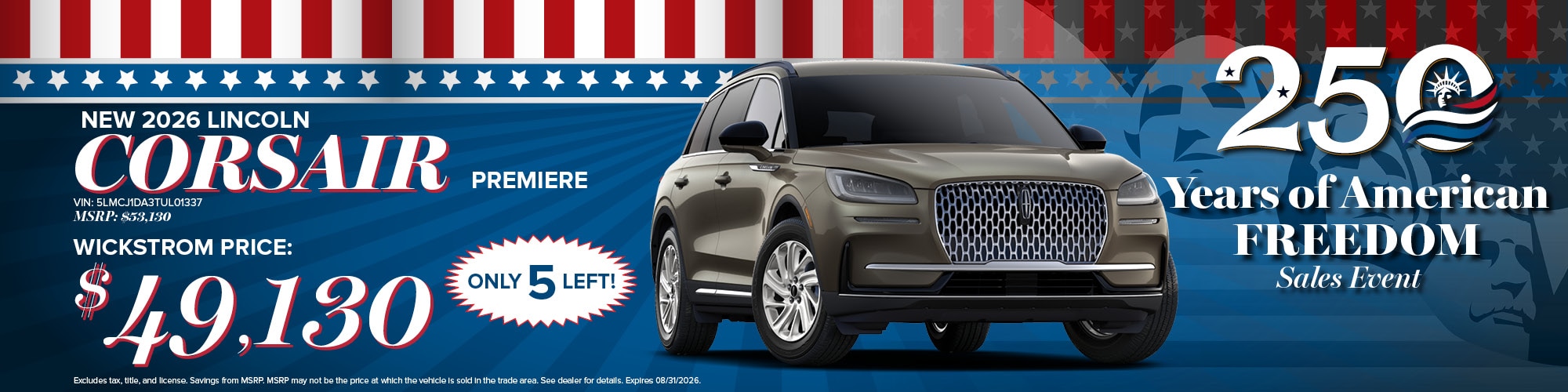 2026 Lincoln Corsair Special Offer | Wickstrom Lincoln