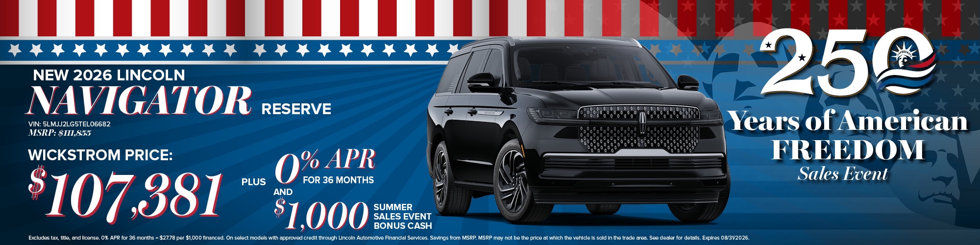 2026 Lincoln Navigator Special Offer | Wickstrom Lincoln