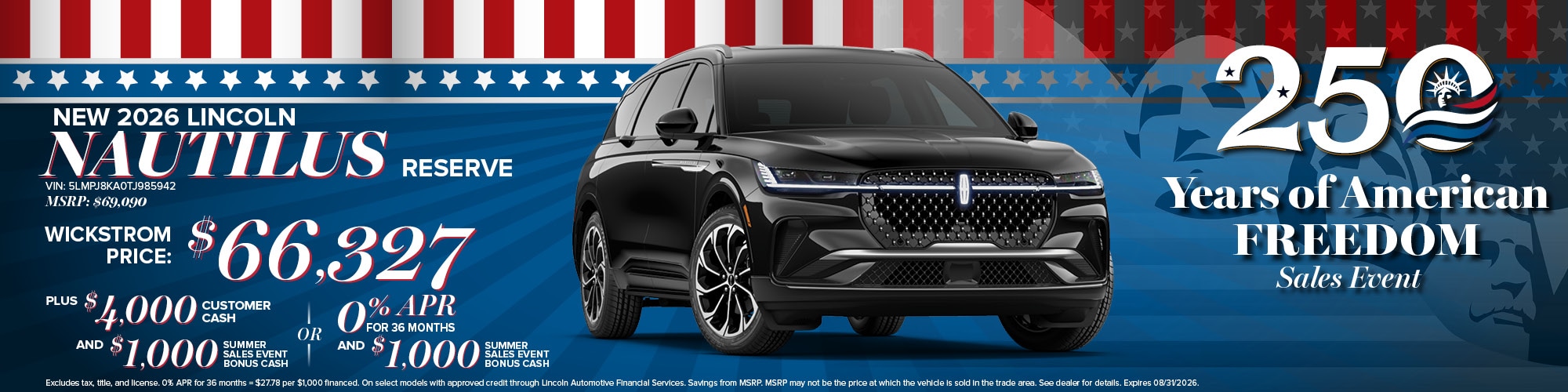 2026 Lincoln Nautilus Special Offer | Wickstrom Lincoln