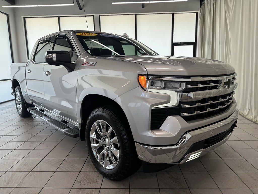 Certified 2022 Chevrolet Silverado 1500 LTZ with VIN 1GCUDGET4NZ564397 for sale in Demotte, IN