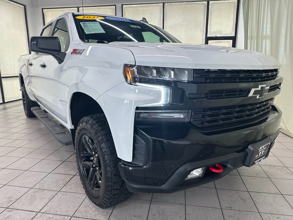 Certified 2021 Chevrolet Silverado 1500 LT Trail Boss with VIN 1GCPYFEDXMZ324757 for sale in Demotte, IN