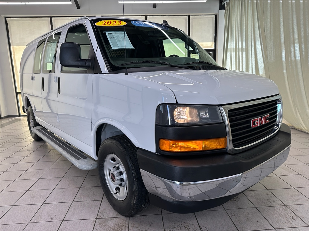 Certified 2023 GMC Savana Cargo Work Van with VIN 1GTW7AFP2P1146081 for sale in Demotte, IN