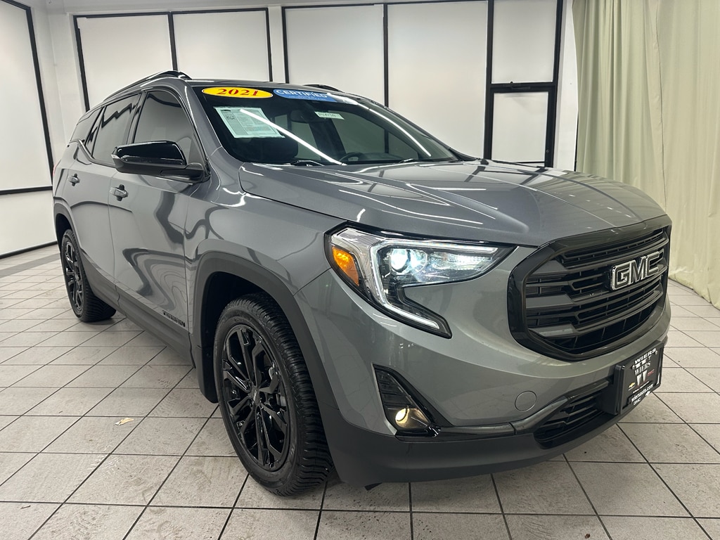 Certified 2021 GMC Terrain SLT with VIN 3GKALVEV8ML305109 for sale in Demotte, IN