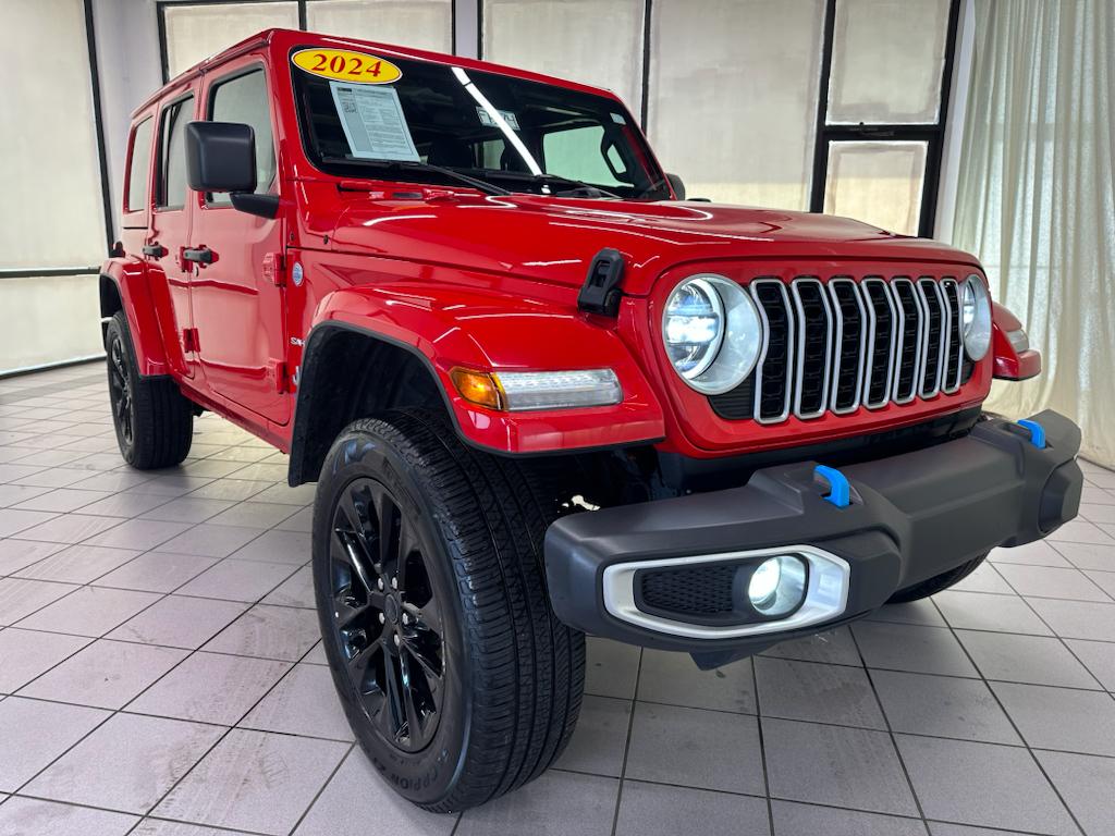 Used 2024 Jeep Wrangler 4xe Sahara 4XE with VIN 1C4RJXP63RW153831 for sale in Demotte, IN