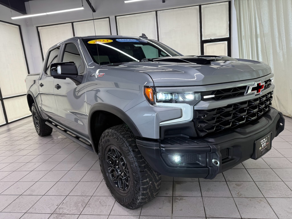 Certified 2023 Chevrolet Silverado 1500 ZR2 with VIN 3GCUDHELXPG361104 for sale in Demotte, IN
