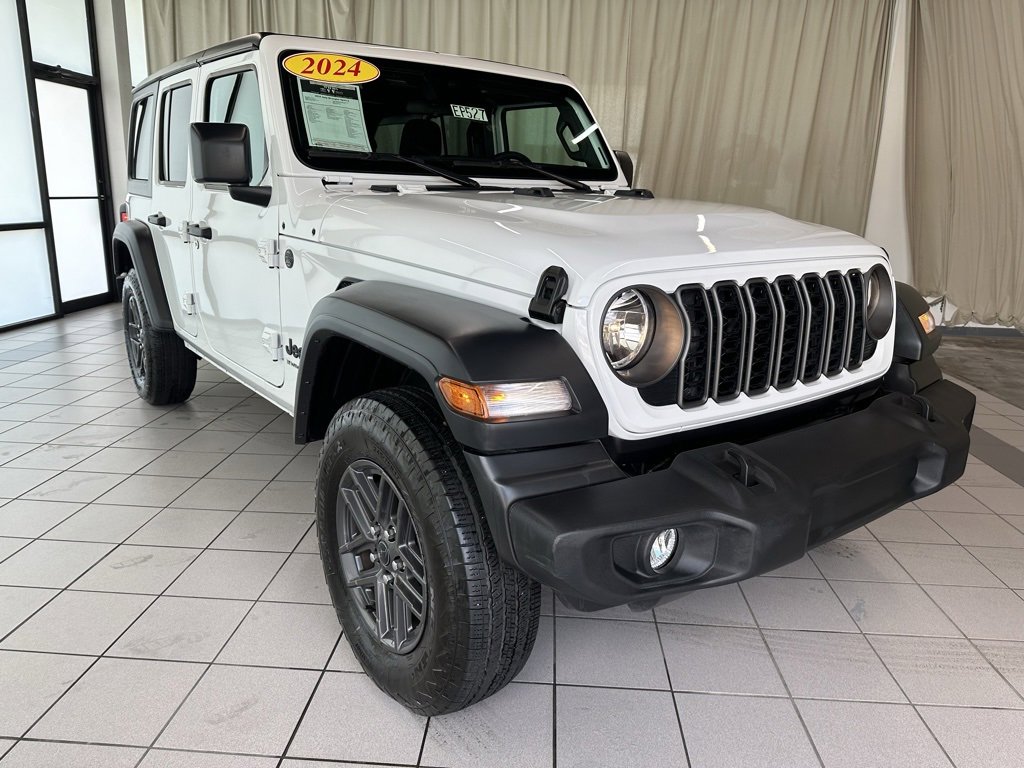 Used 2024 Jeep Wrangler 4-Door Sport S with VIN 1C4PJXDNXRW243674 for sale in Demotte, IN