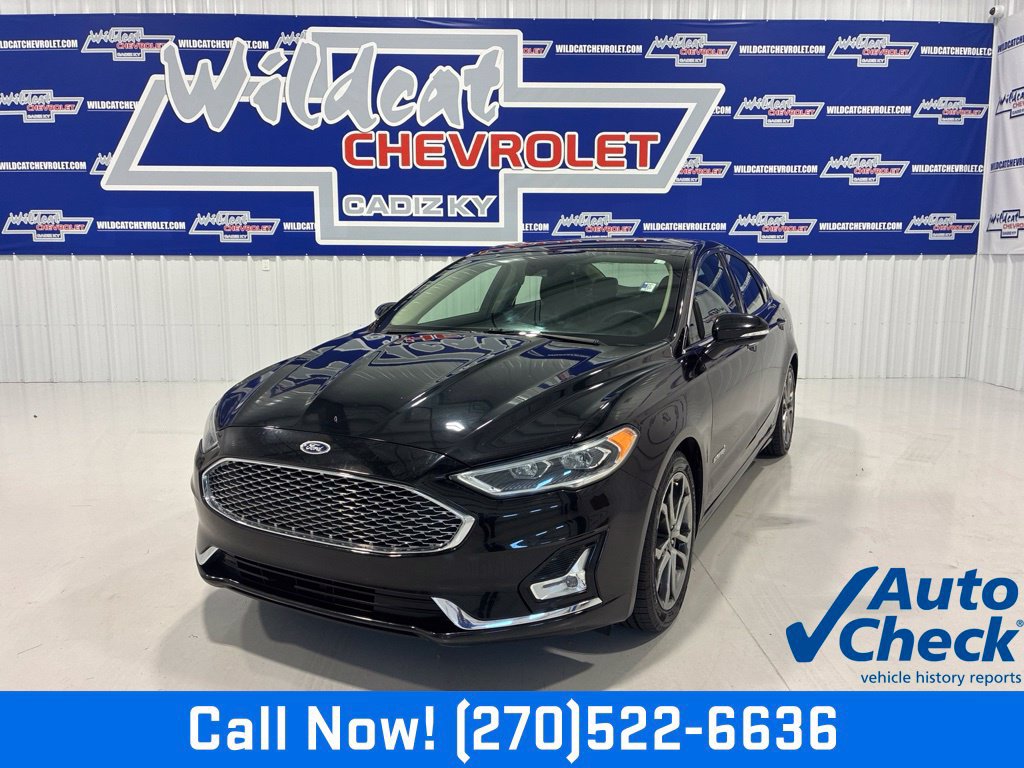 Used 2019 Ford Fusion Hybrid Titanium with VIN 3FA6P0RU5KR185487 for sale in Cadiz, KY