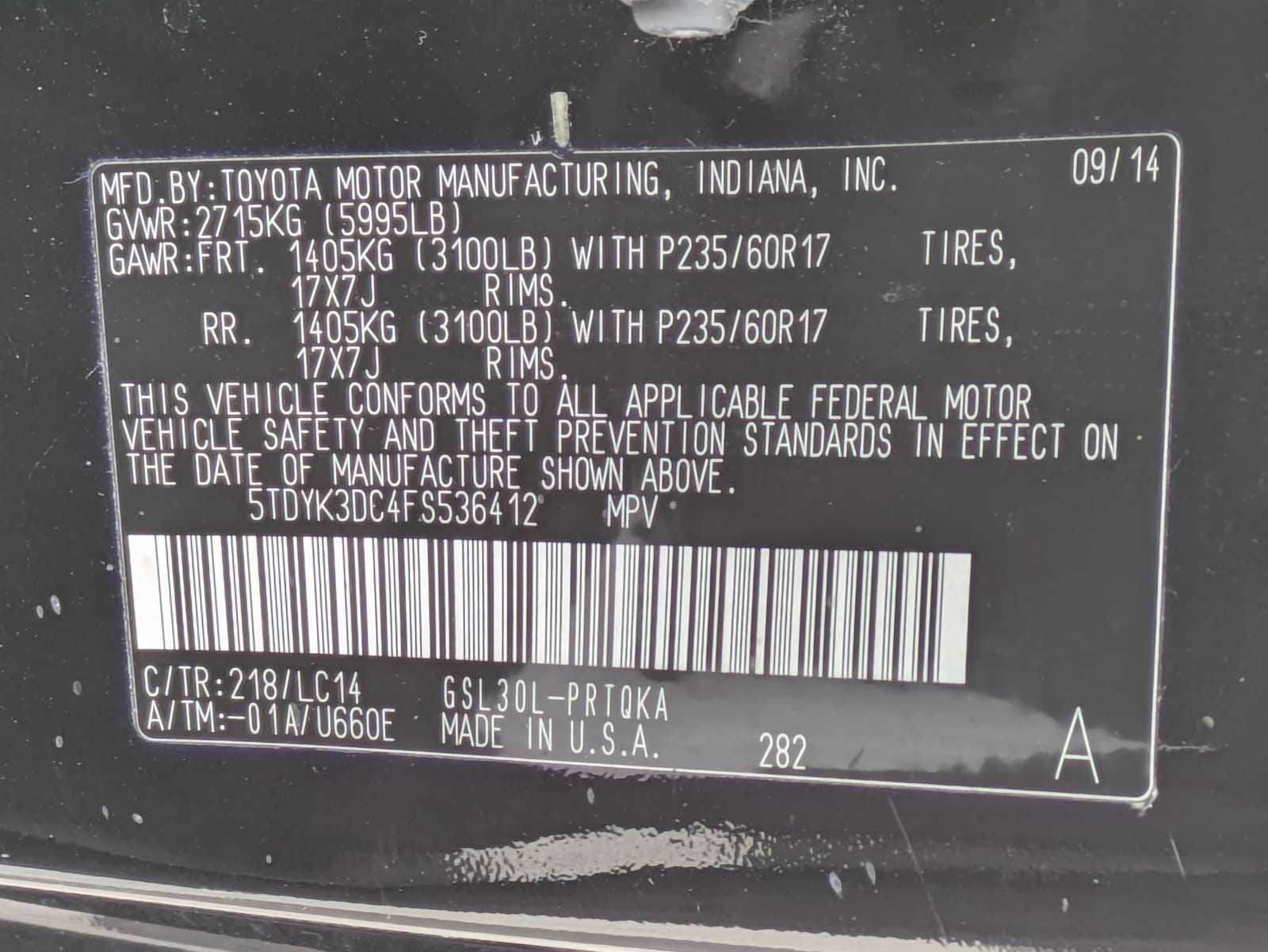 Thumbnail: 2015 Toyota Sienna - 34