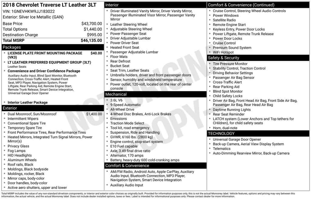 Thumbnail: 2018 Chevrolet Traverse - 44