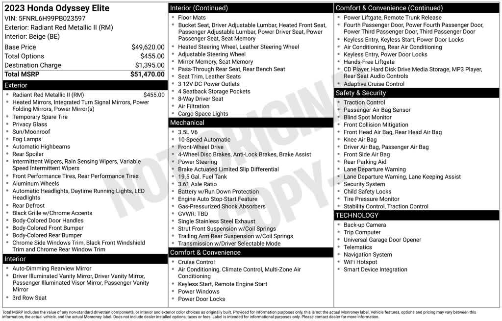 Thumbnail: 2023 Honda Odyssey - 45
