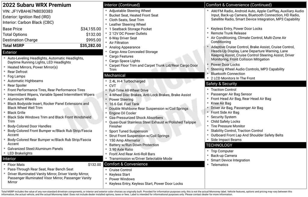 Thumbnail: 2022 Subaru WRX - 39