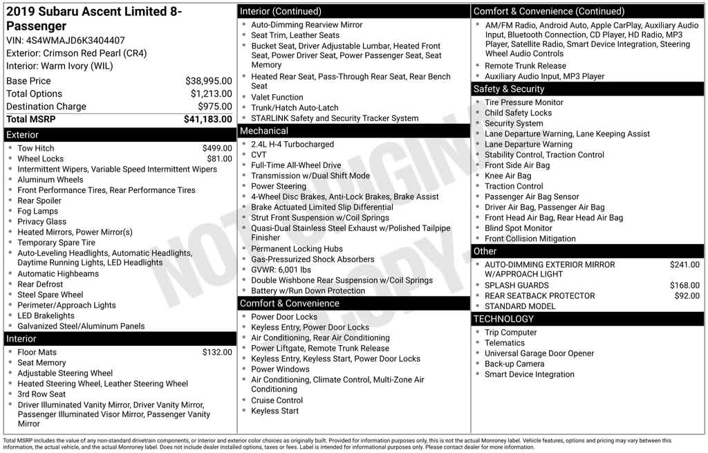 Thumbnail: 2019 Subaru Ascent - 36