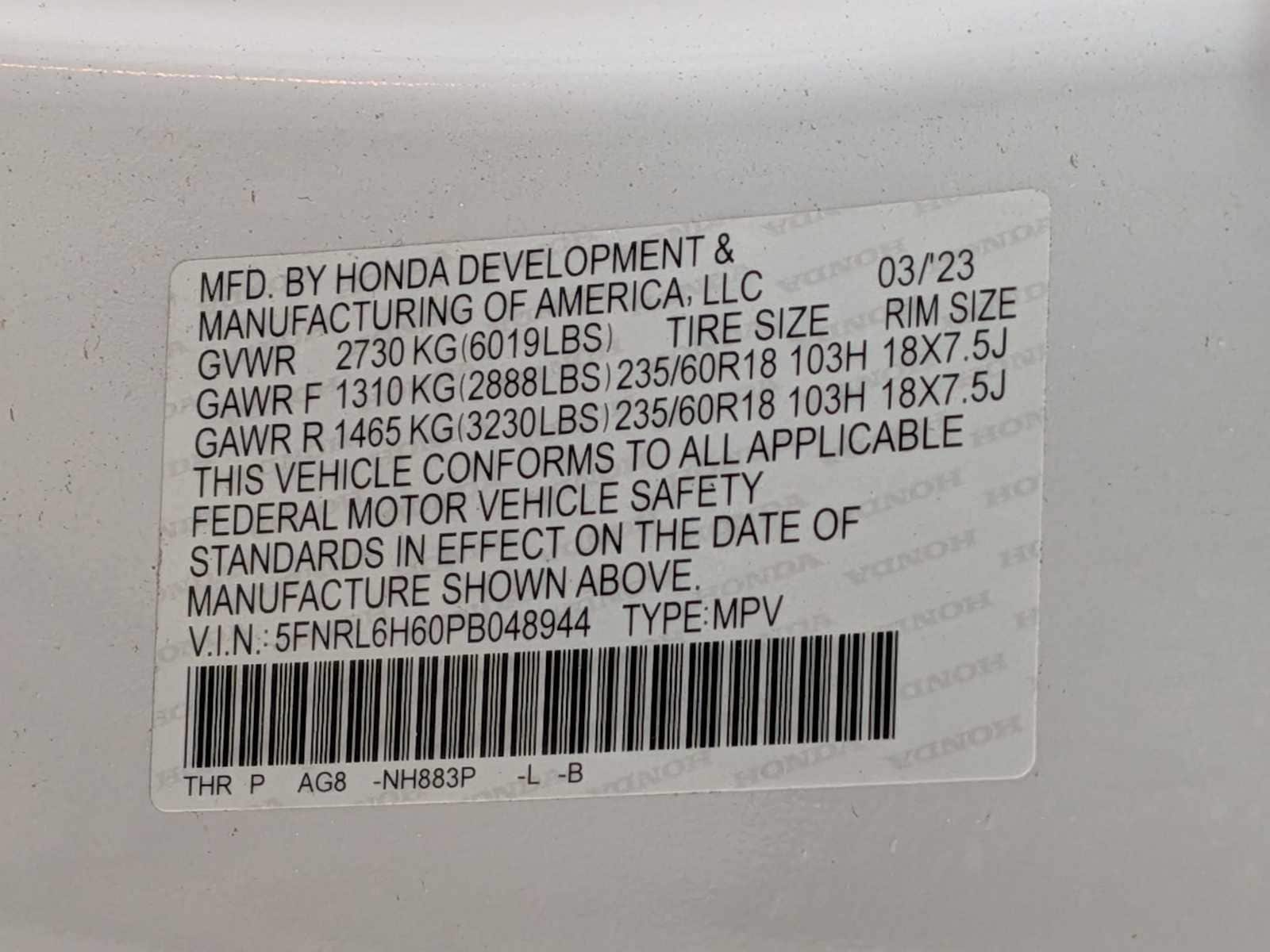 Thumbnail: 2023 Honda Odyssey - 34