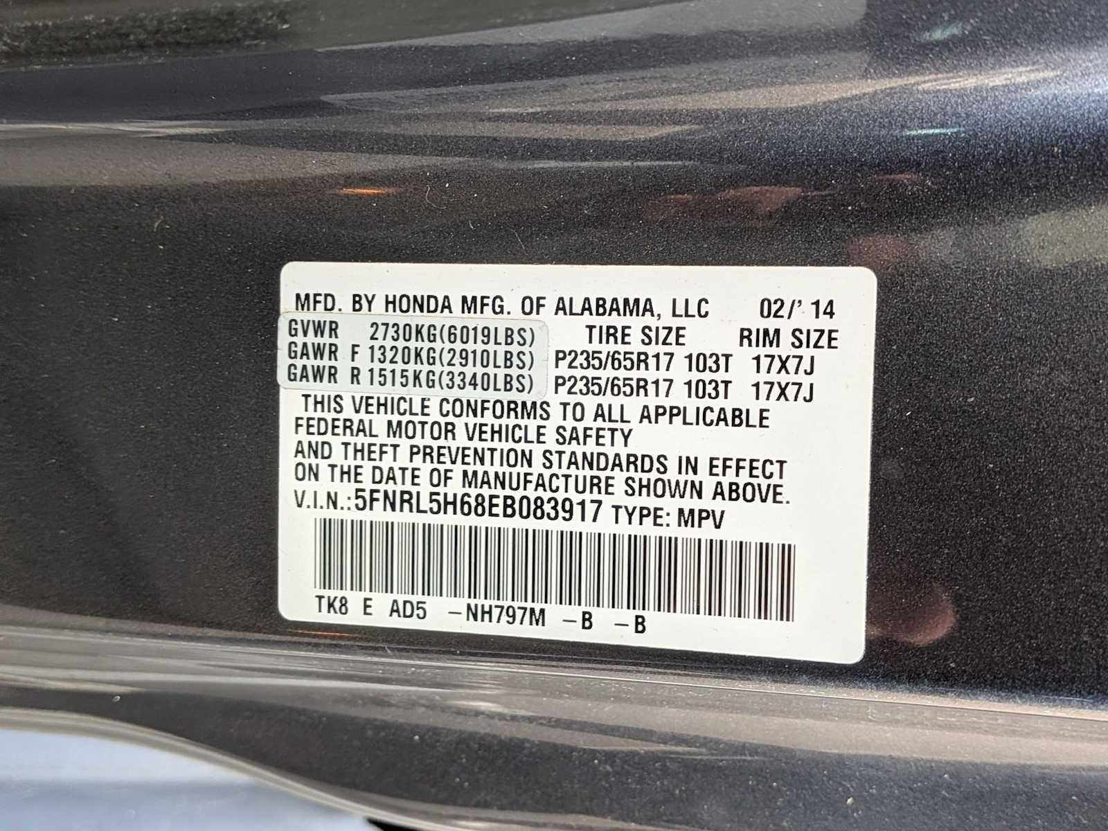 Thumbnail: 2014 Honda Odyssey - 36