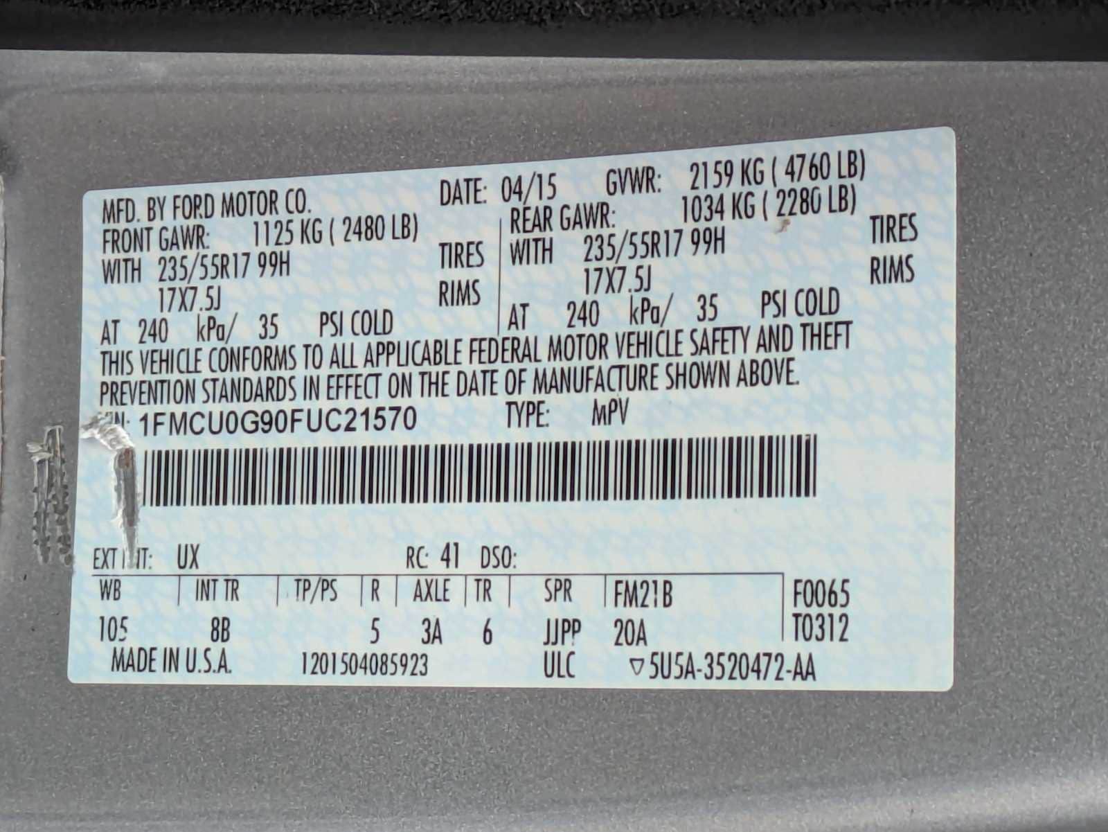 Thumbnail: 2015 Ford Escape - 33