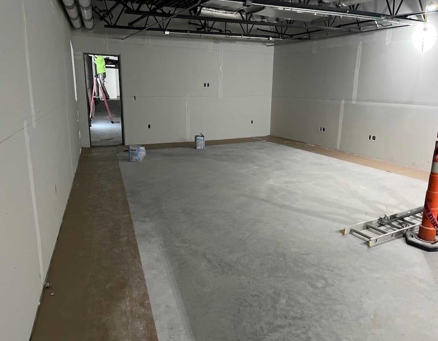 Interior Drywall Installation In Progress At Second Floor. Interior Drywall Installation In Progress At Second Floor.