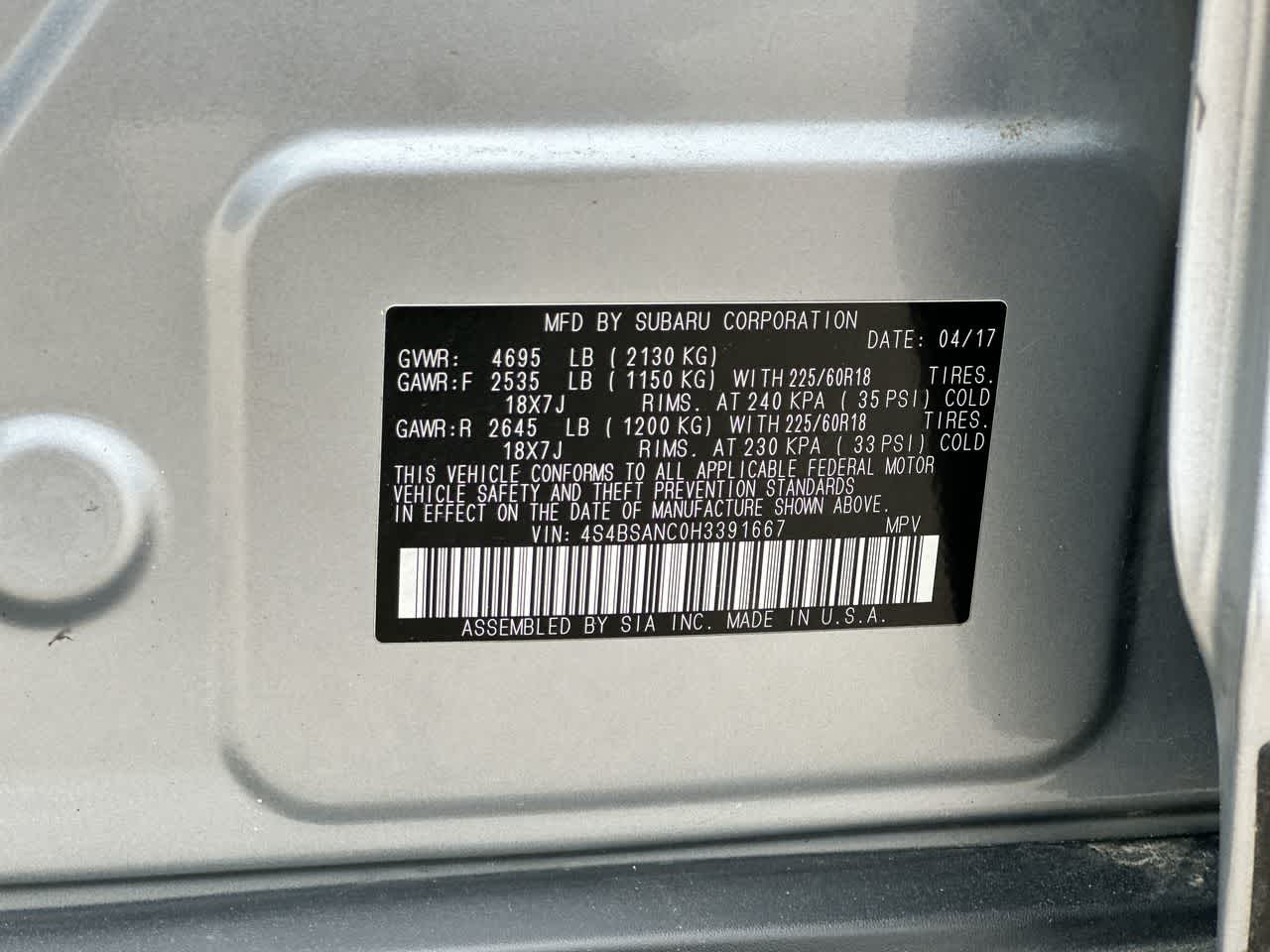 2017 Subaru Outback Limited 39