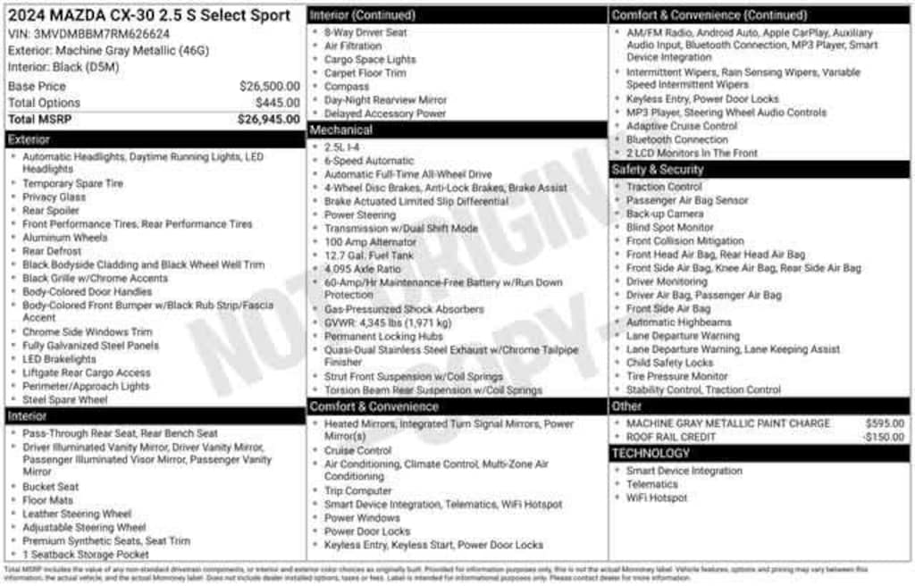 Used 2024 Mazda CX-30 2.5 S Select Sport Sport Utility