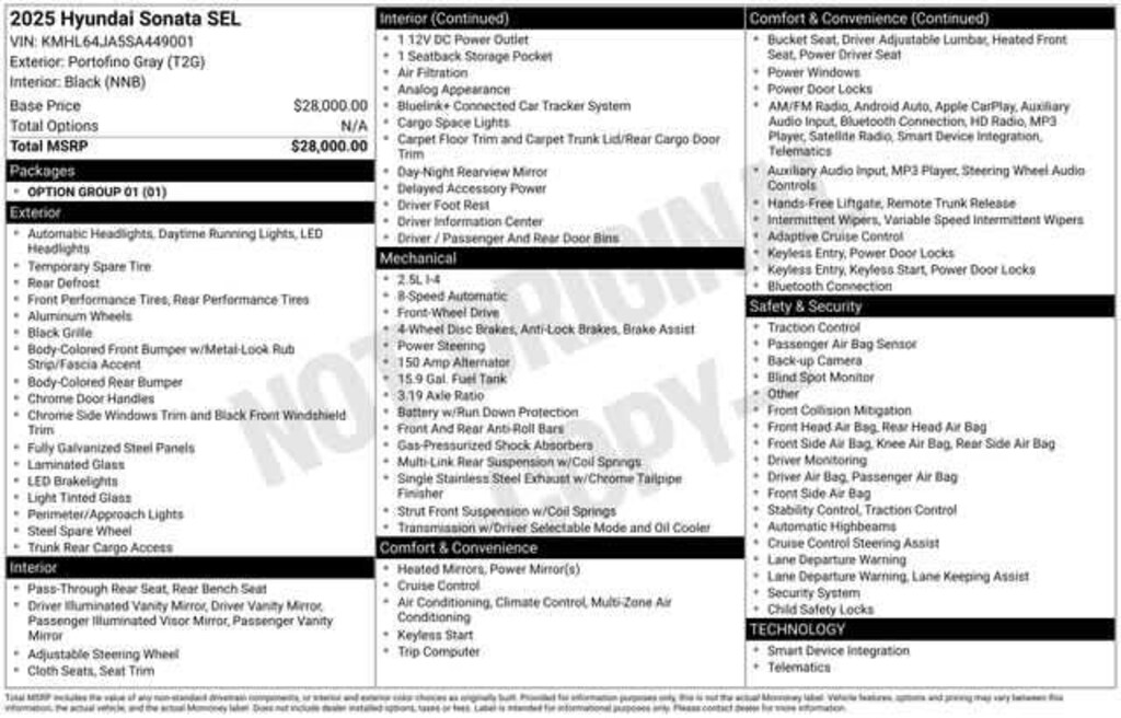 Used 2025 Hyundai Sonata SEL Car