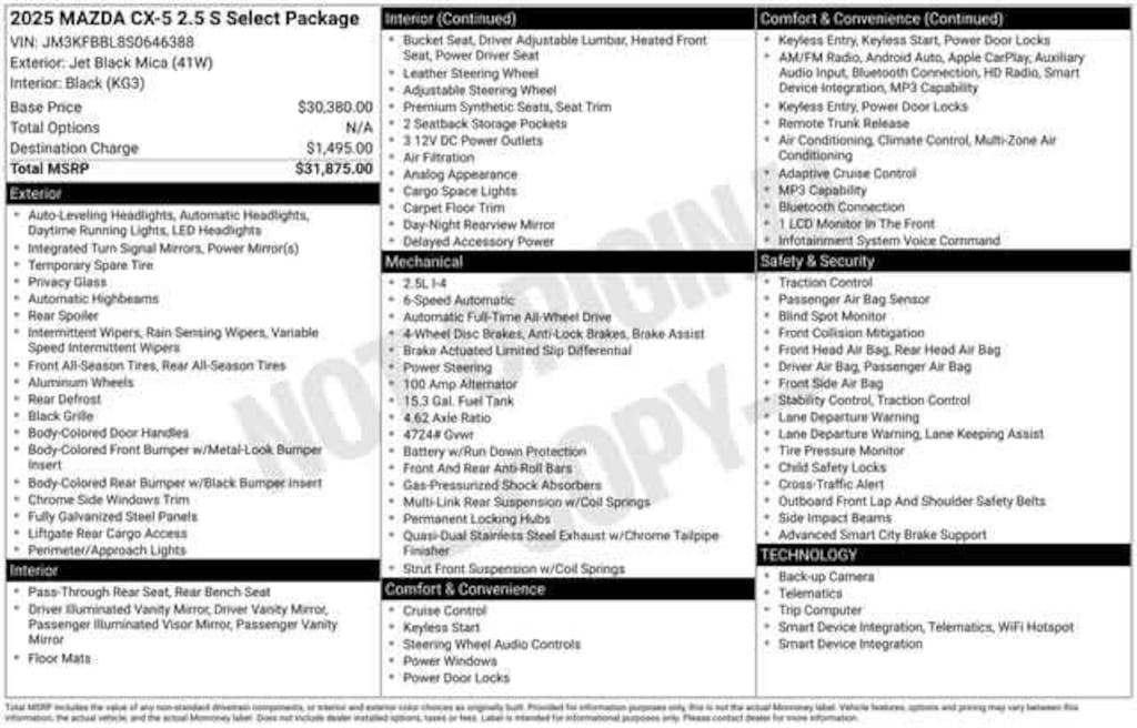 Used 2025 Mazda CX-5 2.5 S Select Package Sport Utility