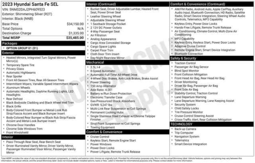 Used 2023 Hyundai Santa Fe SEL Sport Utility