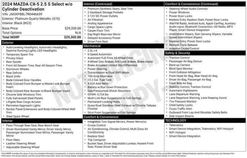 Used 2024 Mazda CX-5 2.5 S Select Package Sport Utility