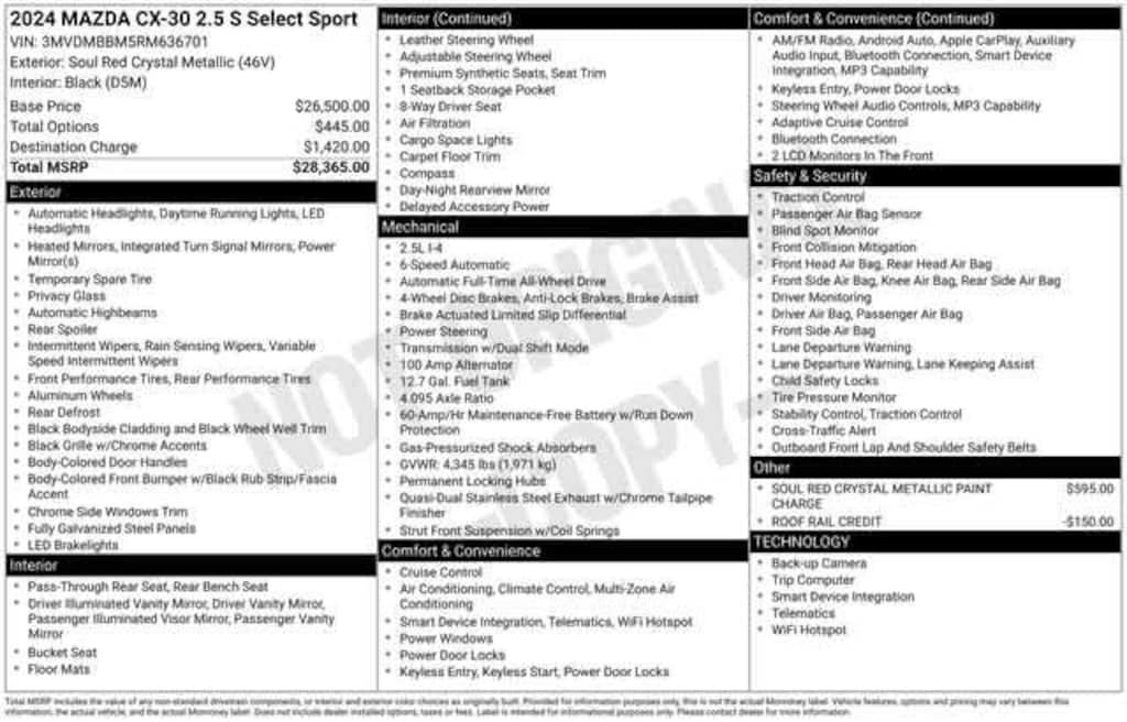 Used 2024 Mazda CX-30 2.5 S Select Sport Sport Utility