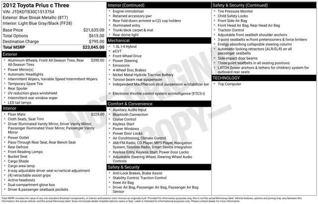 Thumbnail: 2012 Toyota Prius c - 4