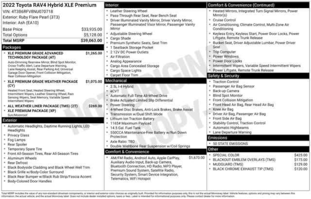 Used 2022 Toyota RAV4 Hybrid XLE Premium Sport Utility