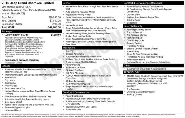 Thumbnail: 2015 Jeep Grand Cherokee - 4