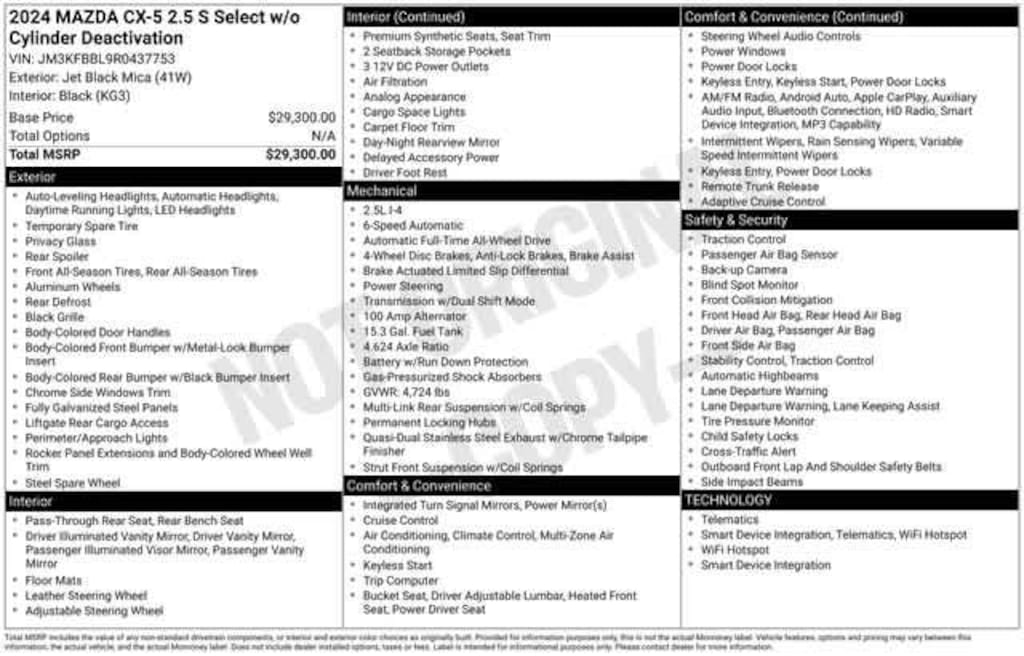 Used 2024 Mazda CX-5 2.5 S Select Package Sport Utility