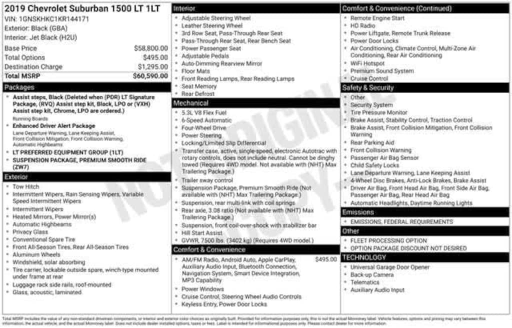 Used 2019 Chevrolet Suburban LT Sport Utility