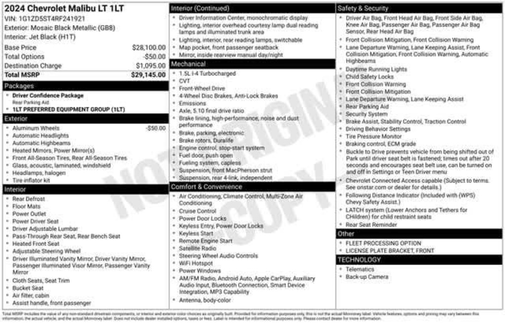 Used 2024 Chevrolet Malibu LT Car