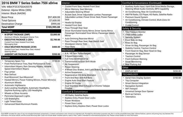 Thumbnail: 2016 BMW 7 Series - 4