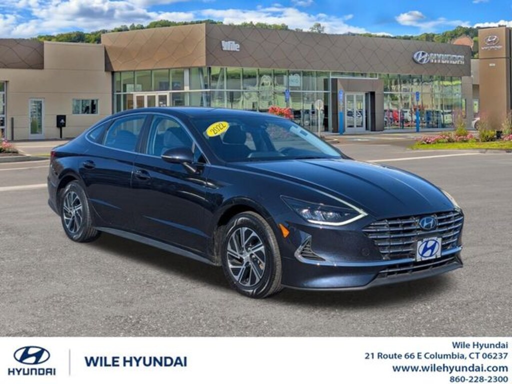 Certified 2022 Hyundai Sonata Hybrid Blue Sedan