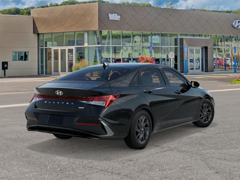 New 2026 Hyundai Elantra Hybrid Blue Sedan