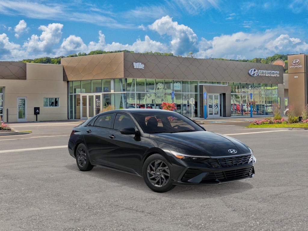 New 2026 Hyundai Elantra Hybrid Blue Sedan