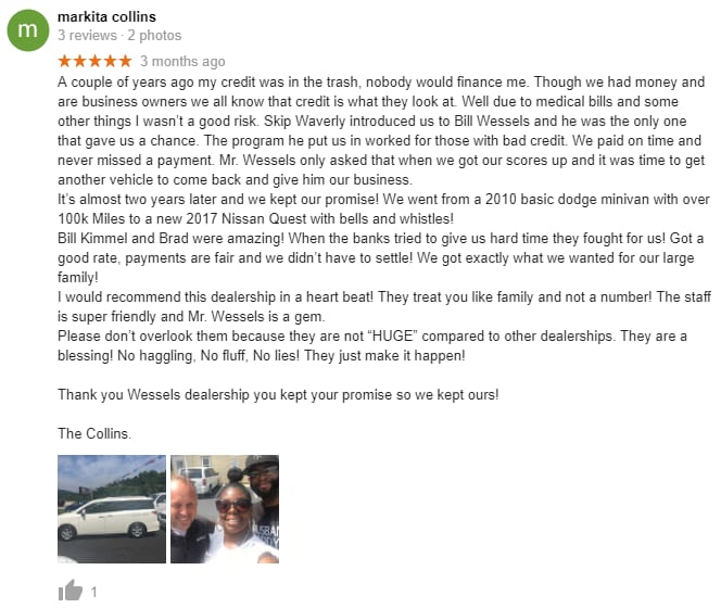 Testimonials Wessels Used Cars