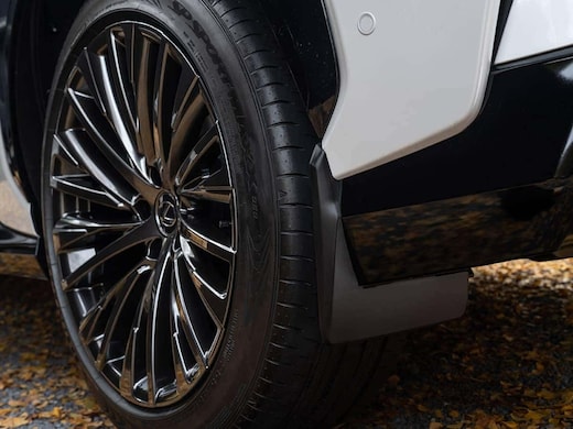 Close-up of EV wheel and tire