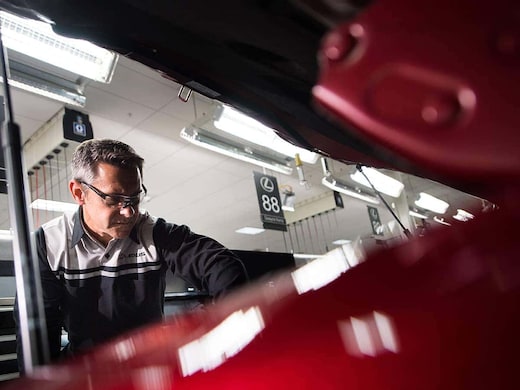 Technician in service bay