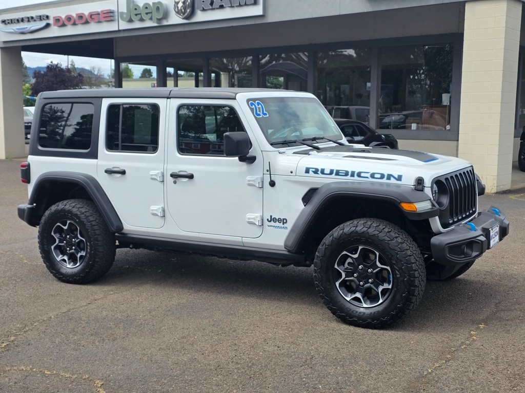 Used 2022 Jeep Wrangler Unlimited Rubicon 4XE with VIN 1C4JJXR60NW271680 for sale in Corvallis, OR
