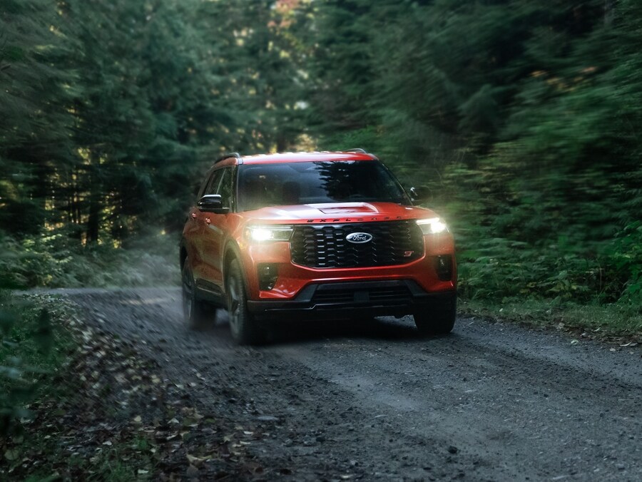 Ford Explorer in the woods