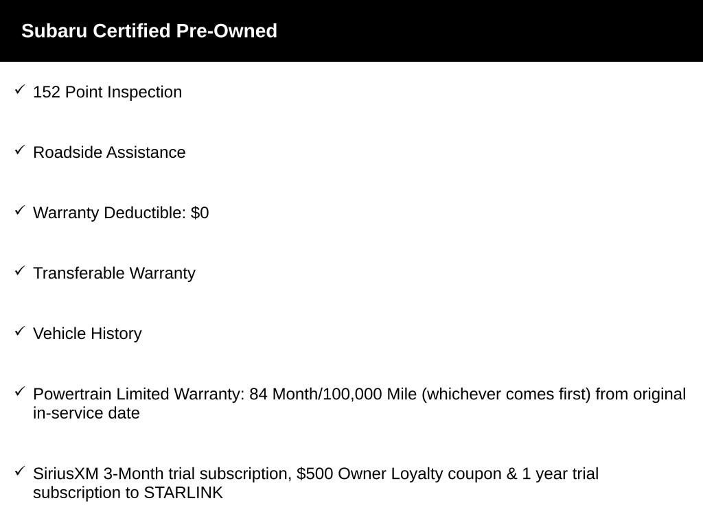 Certified 2024 Subaru Outback Onyx Edition XT Onyx Edition XT AWD
