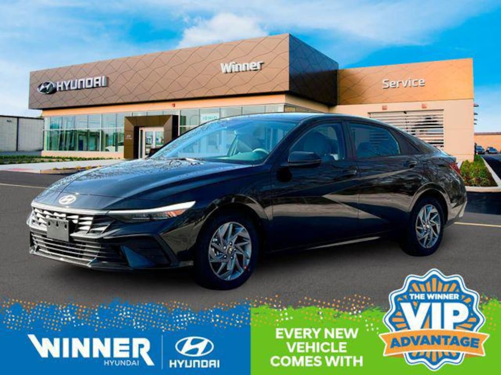 New 2025 Hyundai Elantra Hybrid Blue Sedan