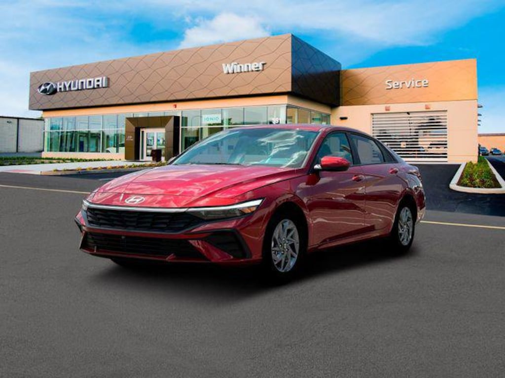 New 2025 Hyundai Elantra Hybrid Blue Sedan