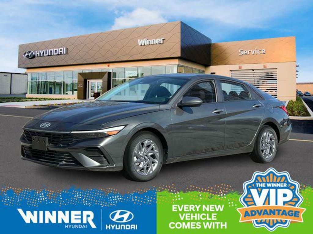 New 2025 Hyundai Elantra Hybrid Blue Sedan