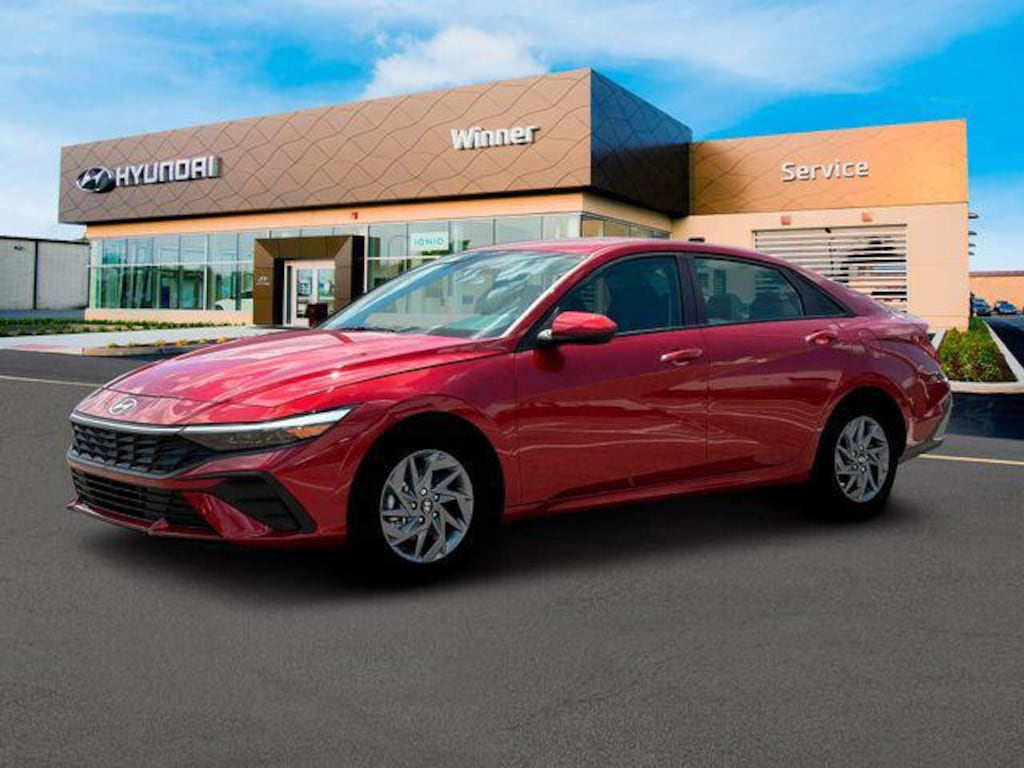 New 2025 Hyundai Elantra Hybrid Blue Sedan