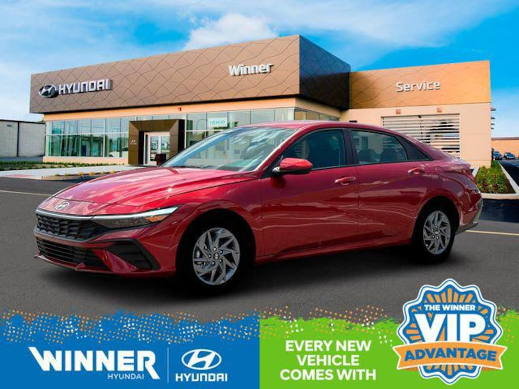 New 2025 Hyundai Elantra Hybrid Blue Sedan